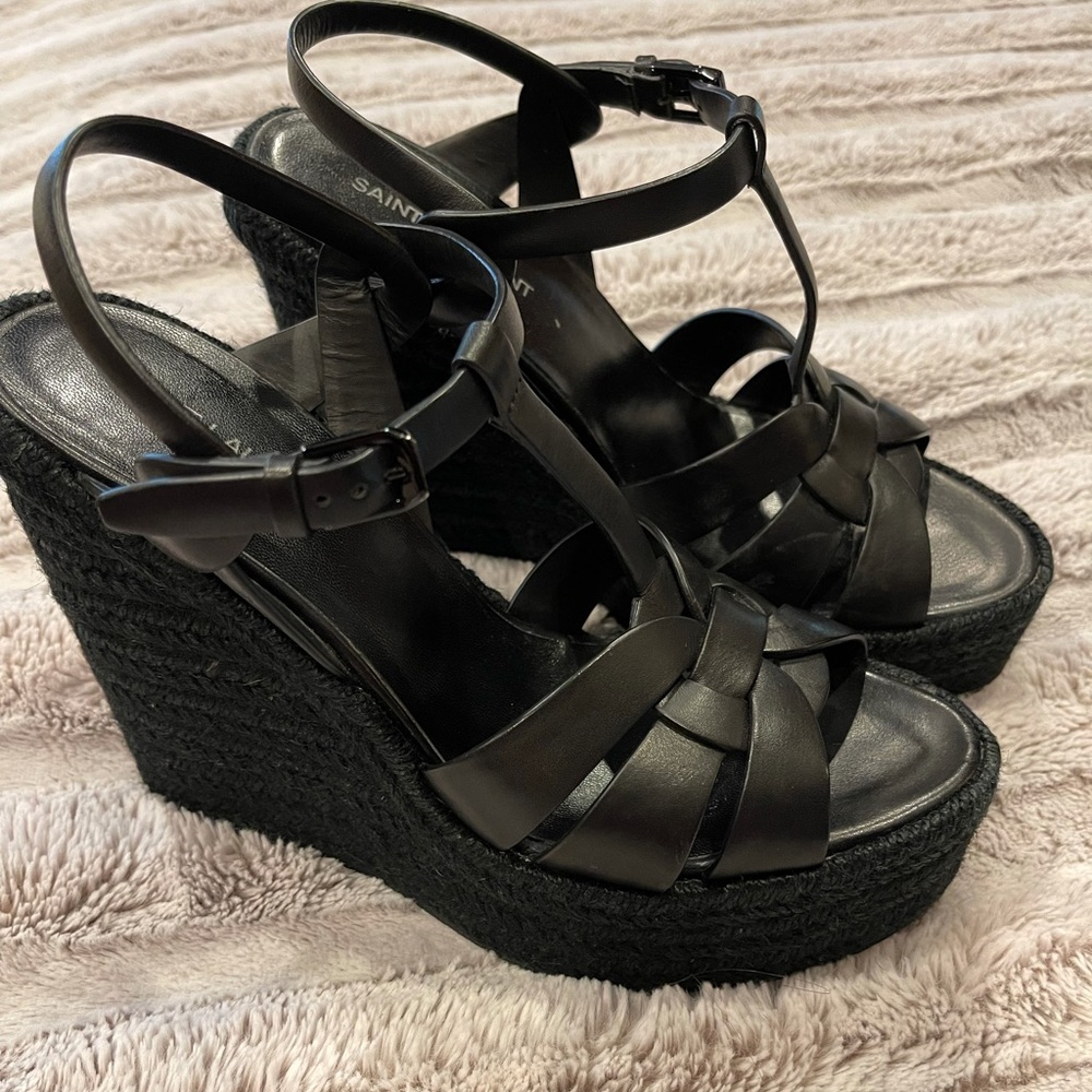 Saint Laurent Tribute Espadrille Wedge